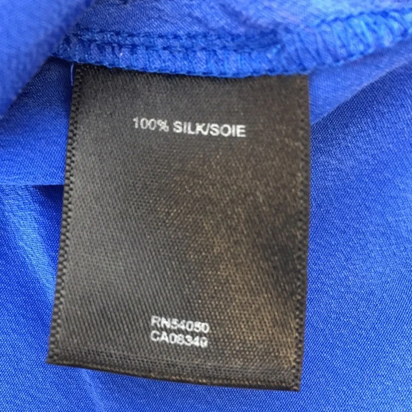 Robert Rodriguez Blouse Womens 0 Blue Black Hem Silk Pullover - Picture 8 of 12